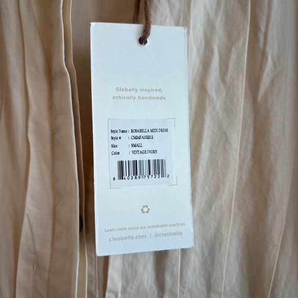 NWT Cleobella Rosabella Midi Dress Organic Cotton Boho Long Sleeve Button Down - Picture 9 of 16